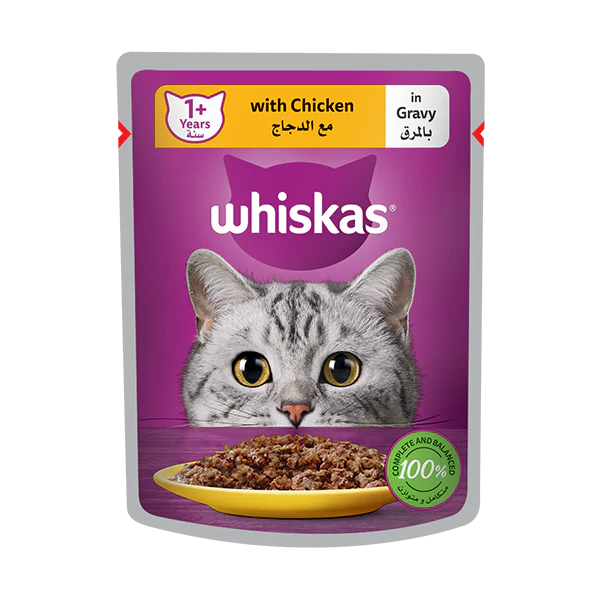WHISKAS 1+ Years with Chicken in Gravy 80G