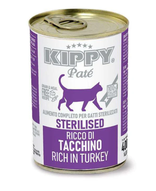 Kippy Pate Sterilised Cat with Turkey Cans 400 g