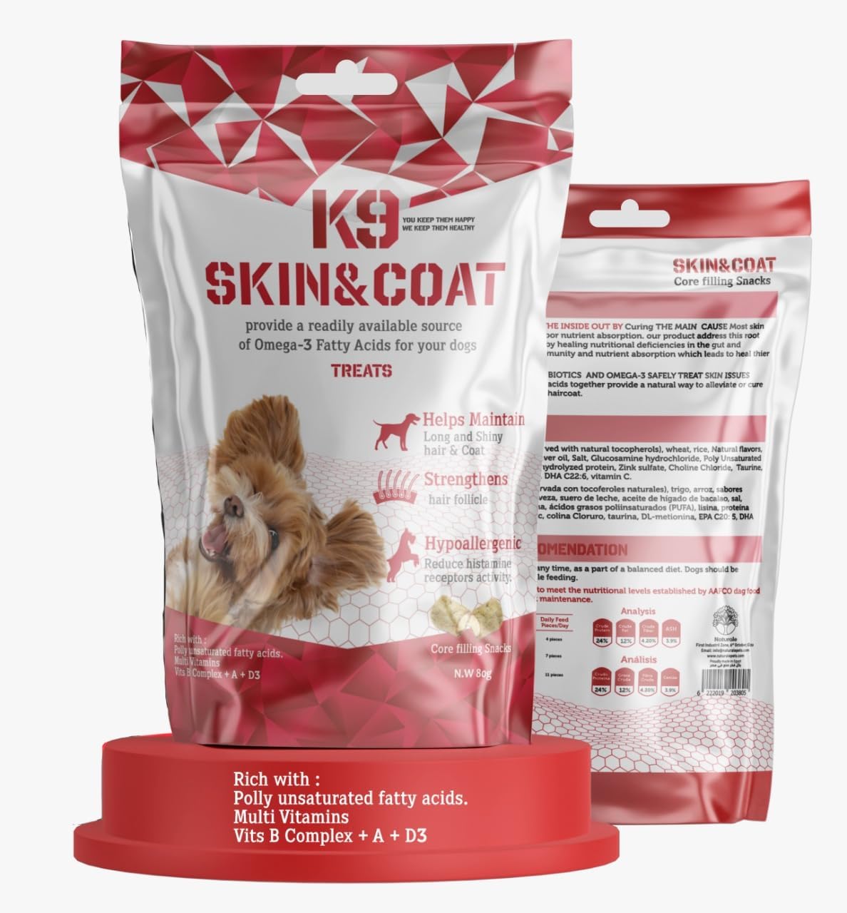 K9 Skin & Coat – Dog Treats for Skin Health & Shiny Coat 80g