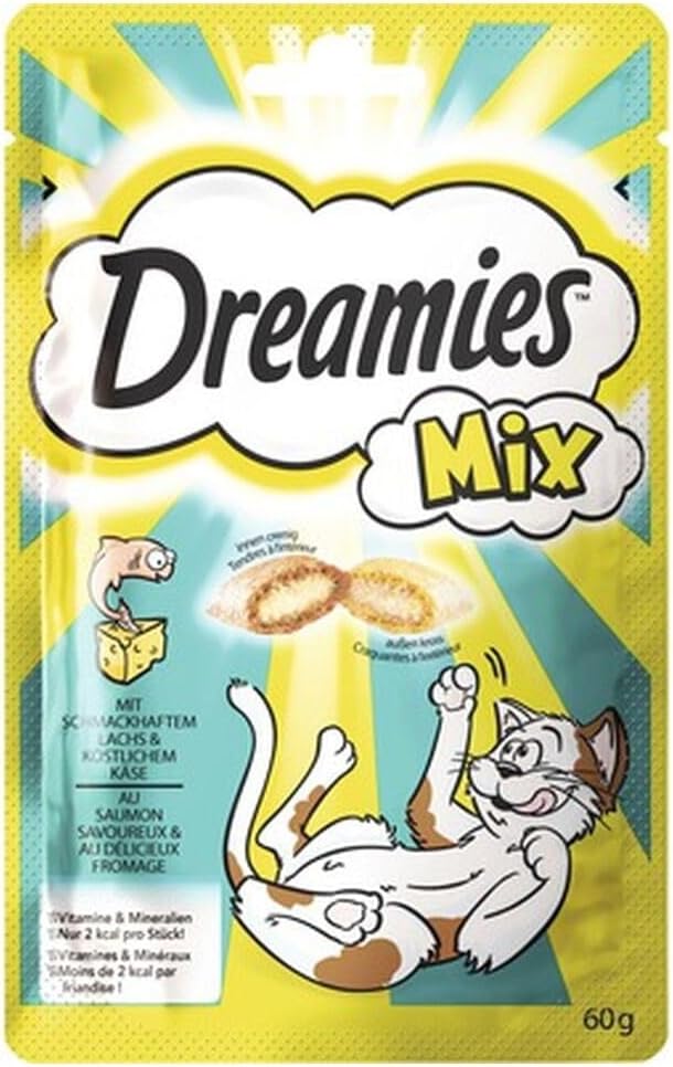 Dreamies Mix – Crunchy Cat Treats with Salmon & Cheese Flavor