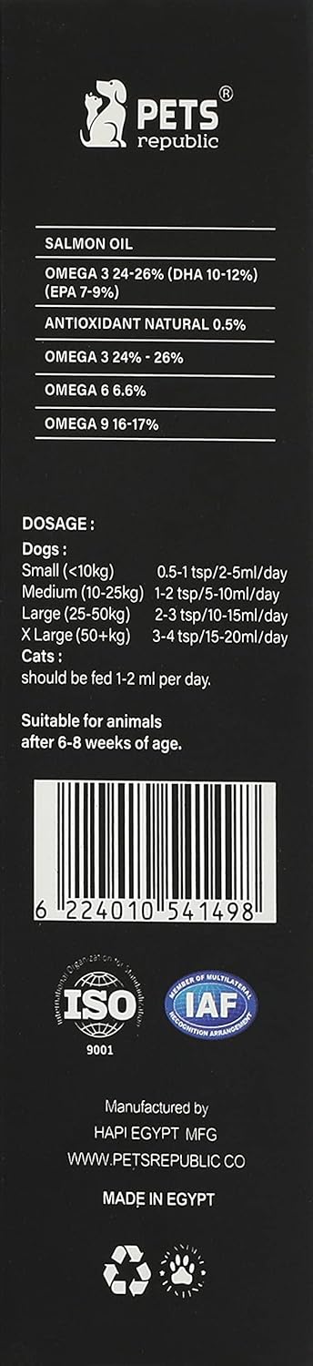 Pets Republic Salmon Oil for Dogs & Cats – 250 ml