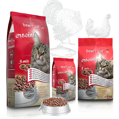 Bewi cat Crocinis 3-Mix 1 kg Sterilised - Urinary Care