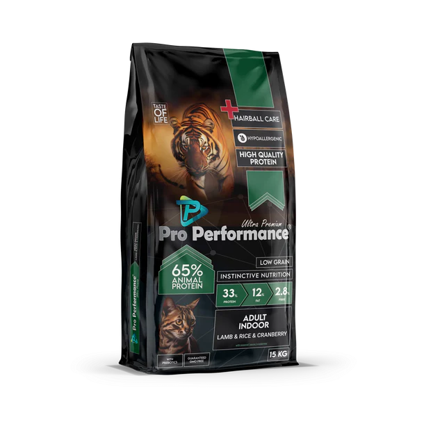 pro performance adult cat food indoor with lamb & rice (2kg)