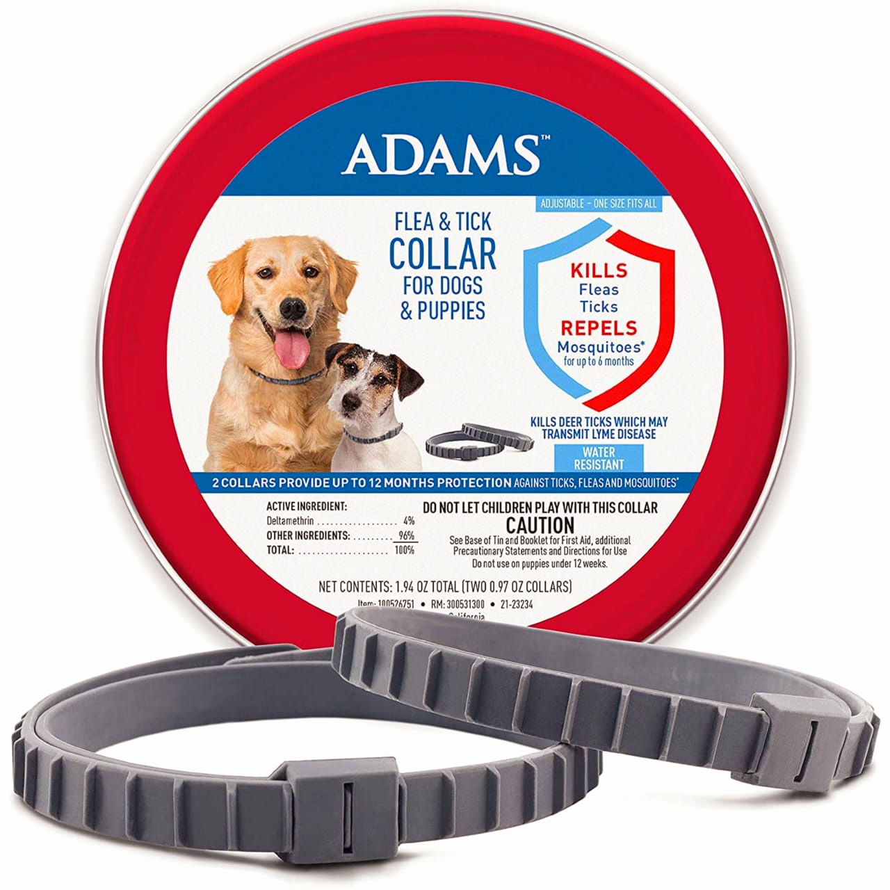 Adams Flea & Tick Collar for Dogs and Puppies – 2 Pack (Value Pack)