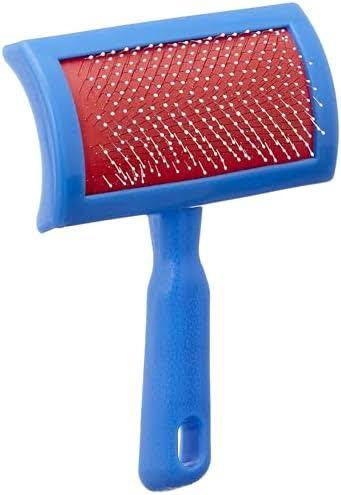 Black or white plastic brush with metal teeth