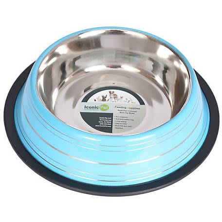 Large stainless steel dog bowl 35cm