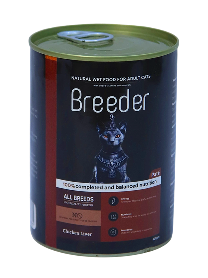 Breeder Wet Food for Cats – Chicken Liver Flavor – 400g