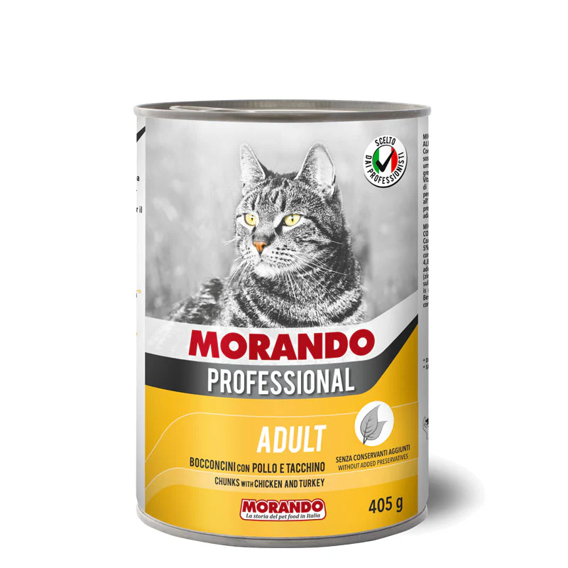 Morando can for cats chuncks with chicken&turkey