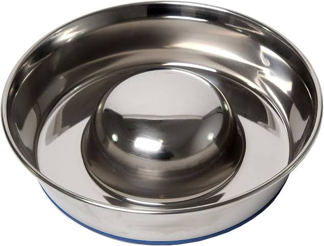 Stainless Steel Slow-feeding Dog Bowl
