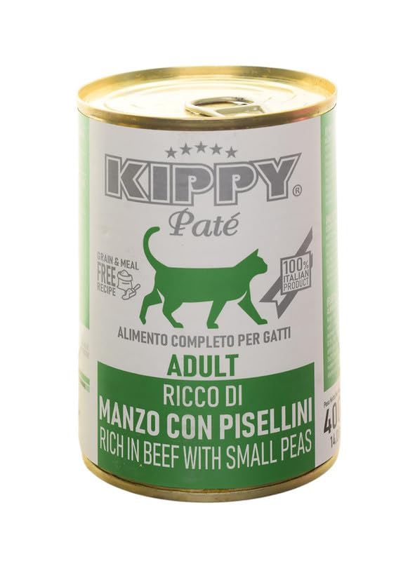 Kippy Pate with Beef and Small Peas for Cats, 400 G