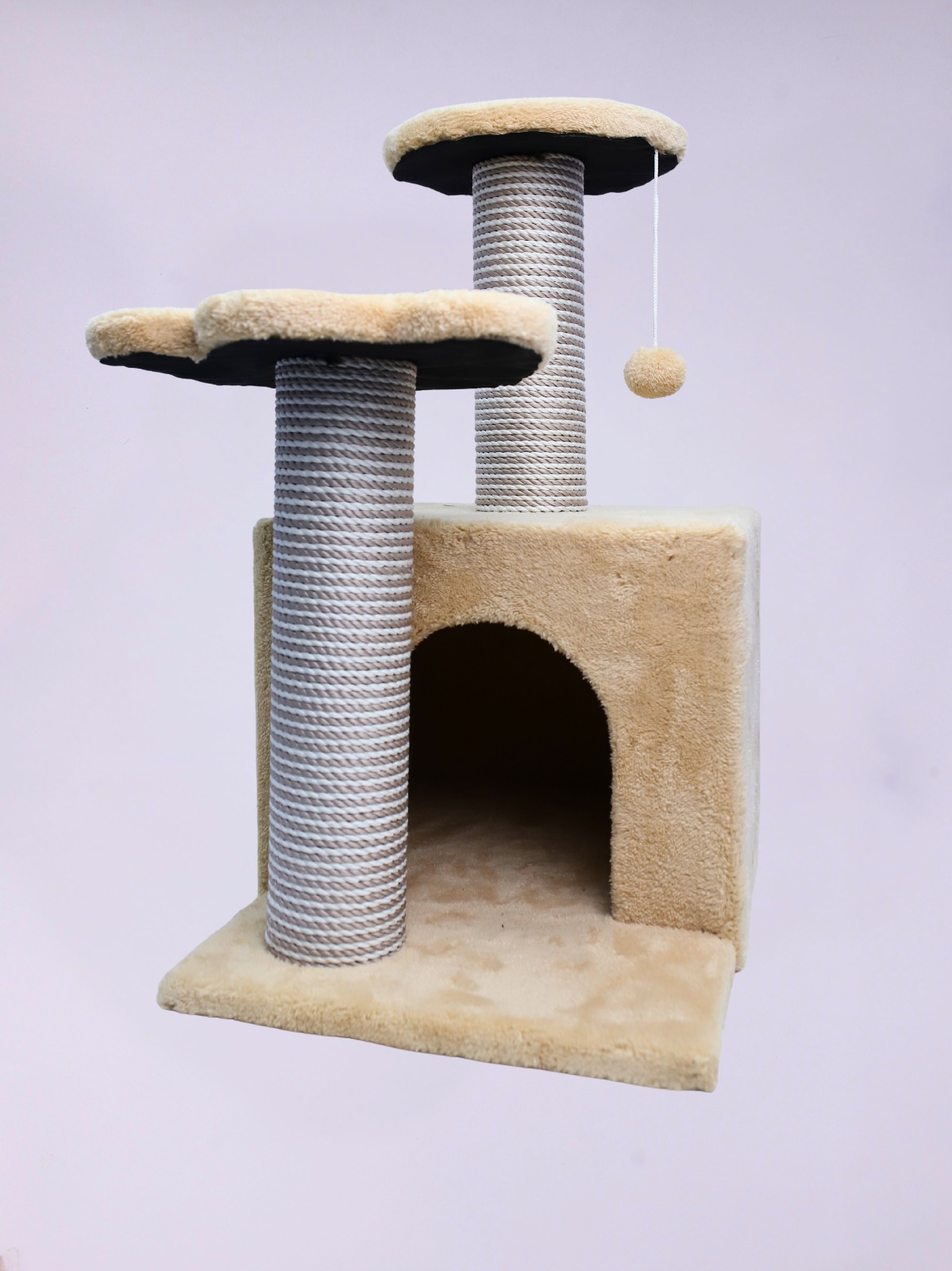 Cat Scratch Tower with Dual Platforms & Hideout