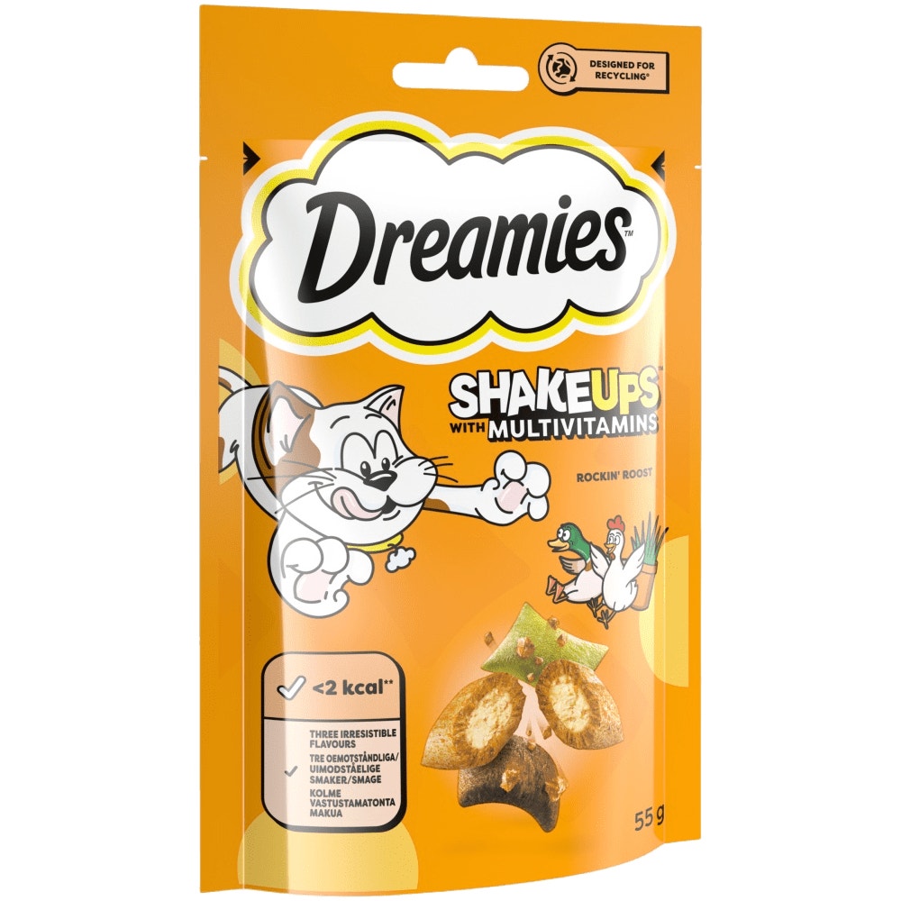 Dreamies ShakeUps with Multivitamins – Rockin’ Roast Cat Treats 55g