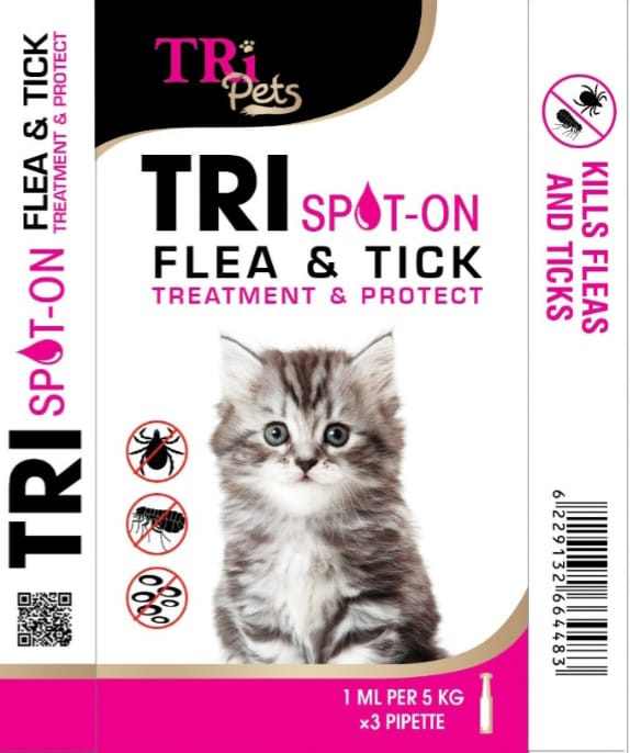 TRI Pets TRI Spot-On Flea & Tick for Cats – 1ml