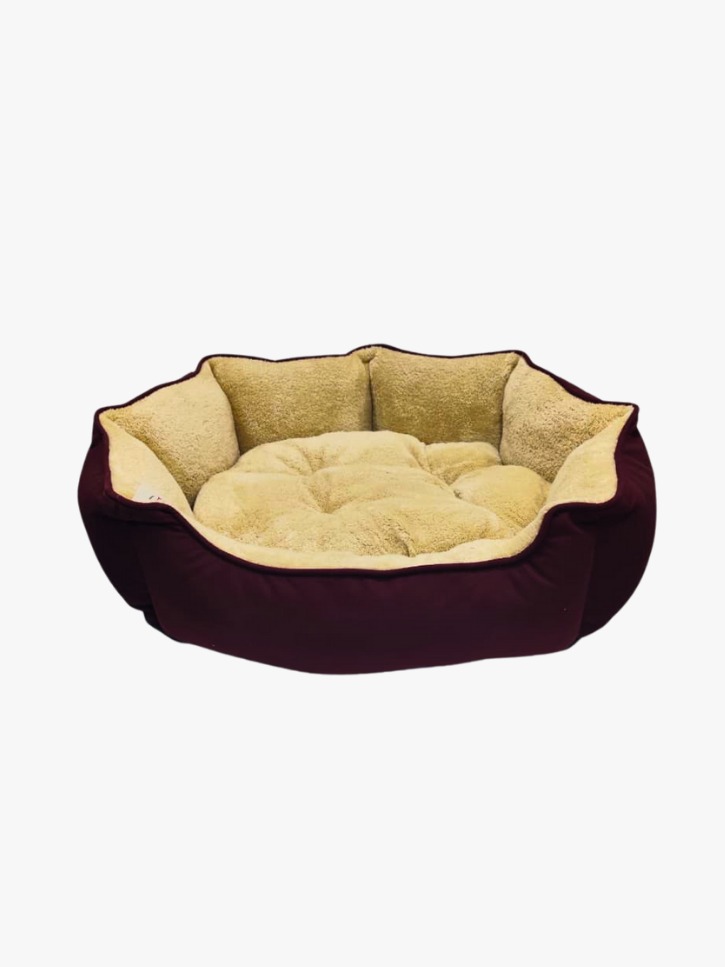 Pet Moda Leather & Fur Cozy Bed – 70×55 cm