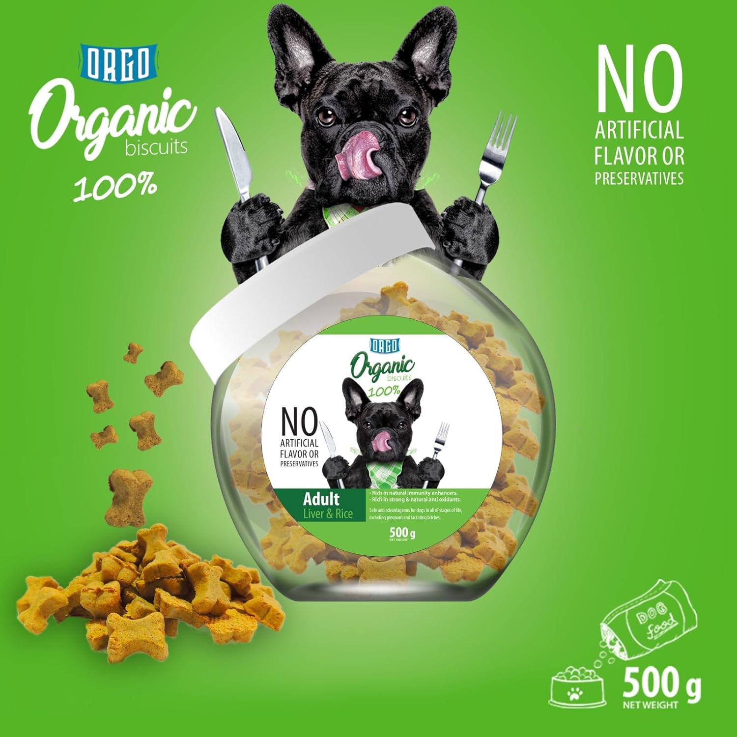 ORGO Organic Treats for Adult Dogs - Liver & Rice