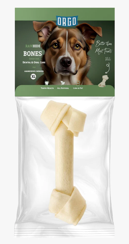 Orgo Rawhide Bones For Dog Dental Oral Care - one piece