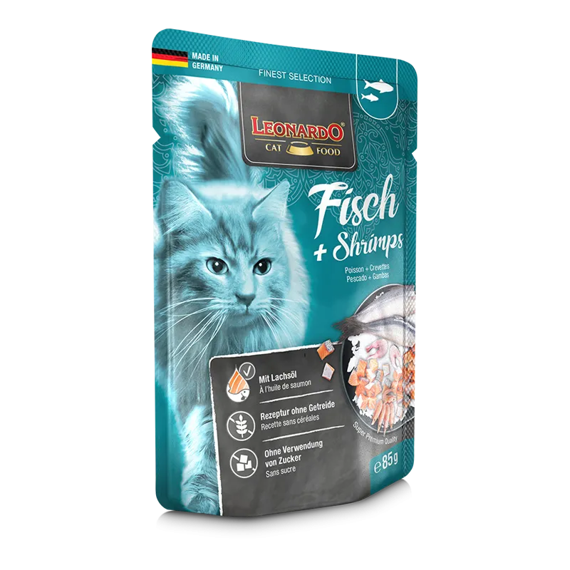 Leonardo Wet Food for Adult Cats - Fish &Shrimp