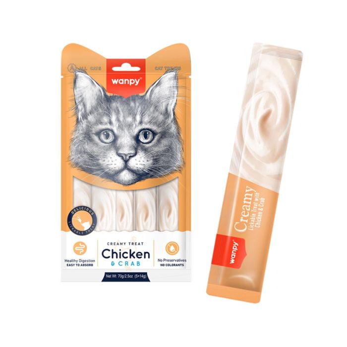 WANPY CREAMY TREAT FOR CAT - CHICKEN AND CRAB