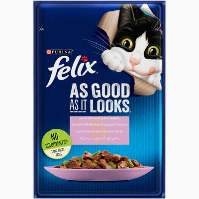 felix pouch for cats - Trout and green beans