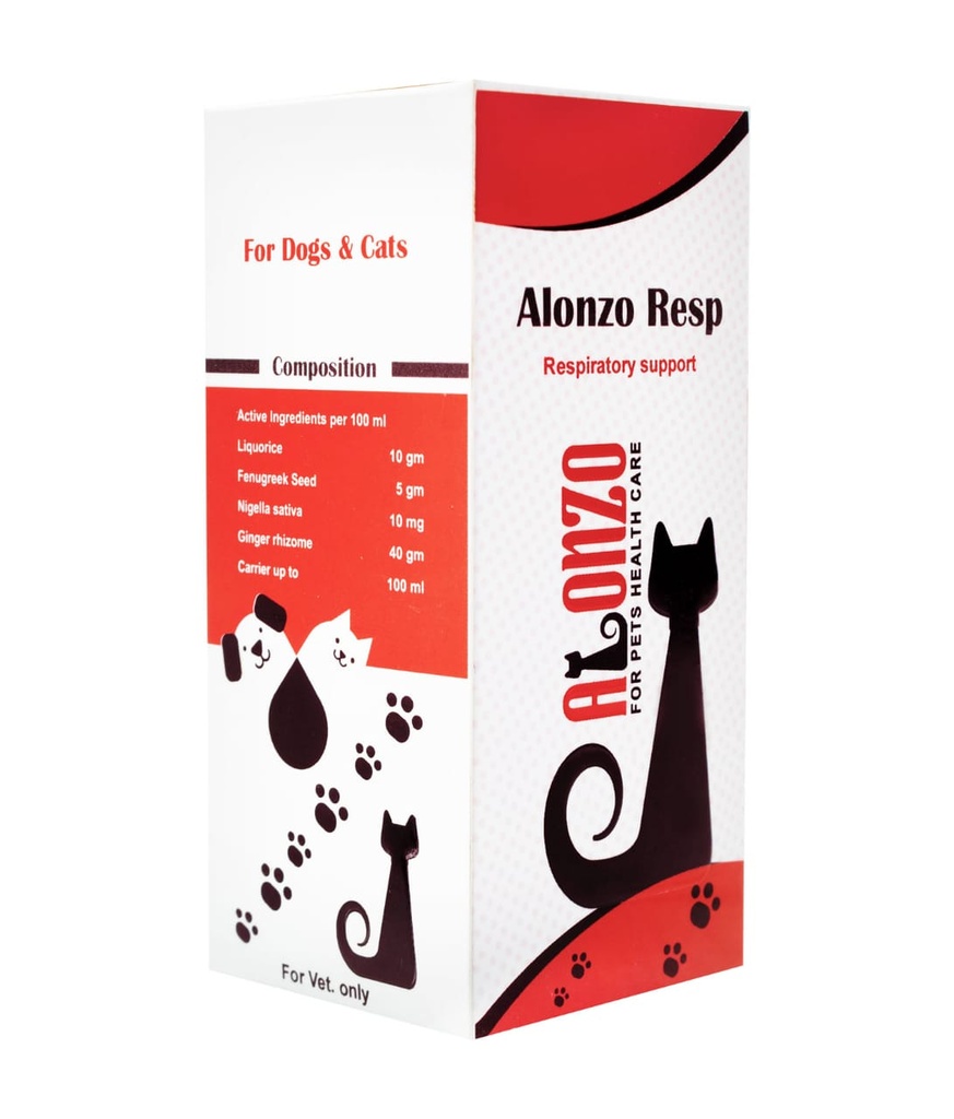 Alonzo Resp – Respiratory Support for Dogs & Cats 50 ml
