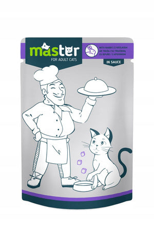 Master Wet Food for Adult Cats – Multiple Flavors (In Jelly & Sauce) - Rabbit