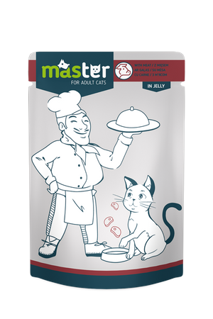 Master Wet Food for Adult Cats – Multiple Flavors (In Jelly & Sauce) - Meat menu