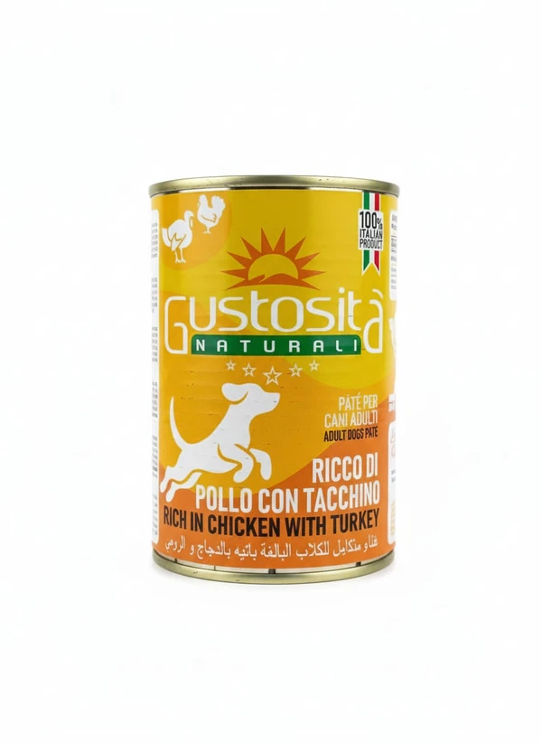 Gustosita Naturali Pate High Quality Wet Food Cans 400g - Chicken &Turkey