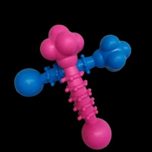 Interactive Rubber Dog Chew Toy for Dental Cleaning & Stress Relief