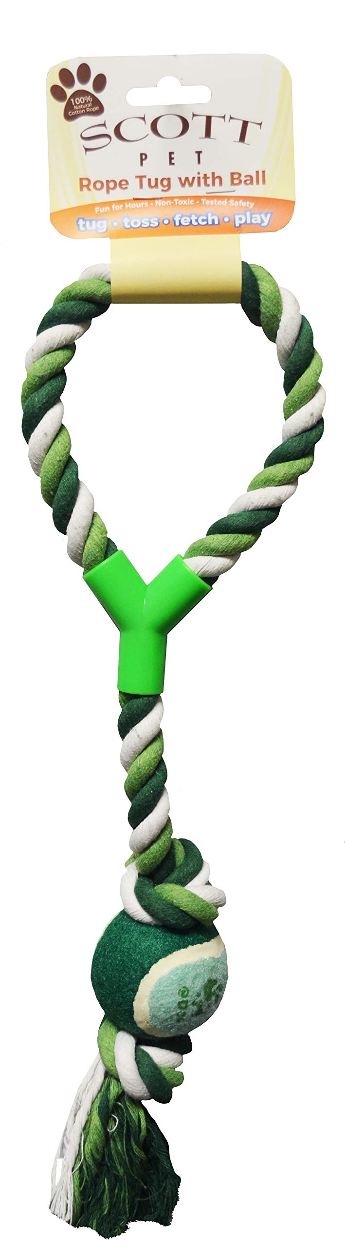 Cotton Rope Tug Dog Toy with Ball for Training & Play