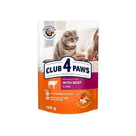 Club 4 Paws Premium Wet Cat Food Pouches 100gm - Beef