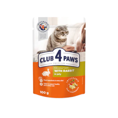 Club 4 Paws Premium Wet Cat Food Pouches 100gm - Rabbit