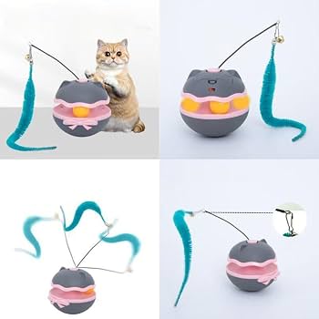 Interactive Rolling Cat Toy with Teaser Wand & Bell