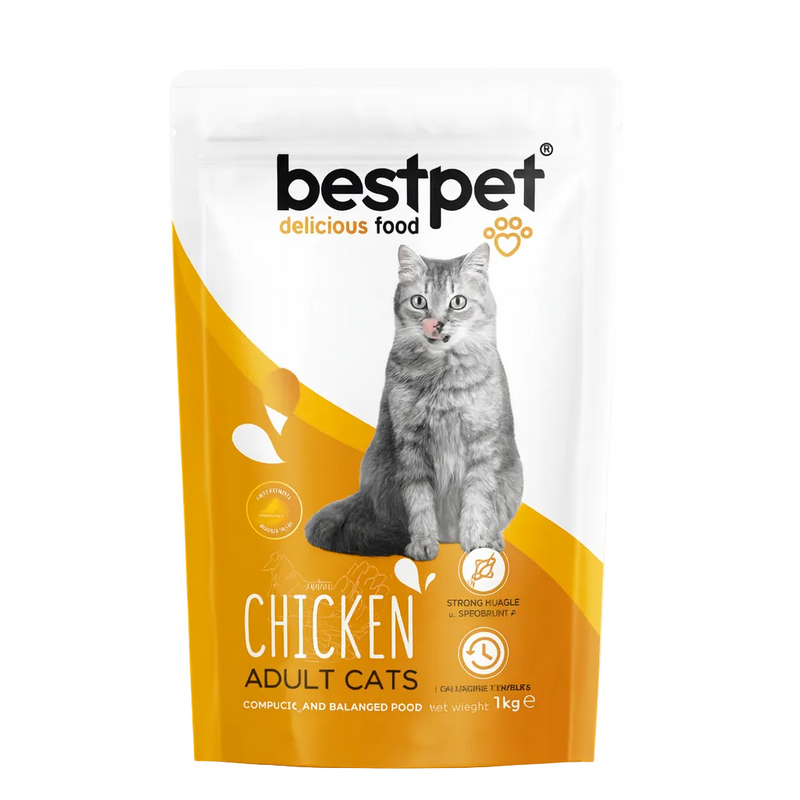 best Pet Dry Cat Food | Premium Adult Cat Food - Chicken + 1 kg