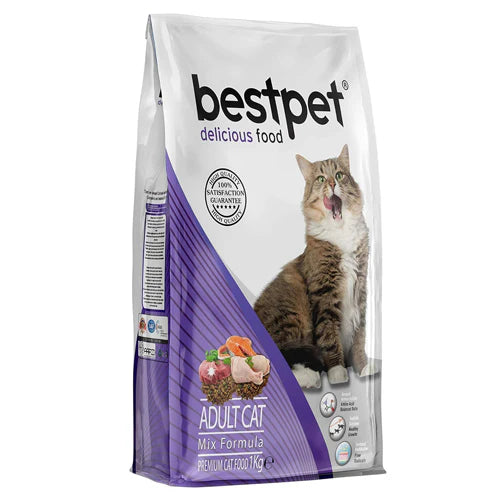 best Pet Dry Cat Food | Premium Adult Cat Food - mix + 1 kg