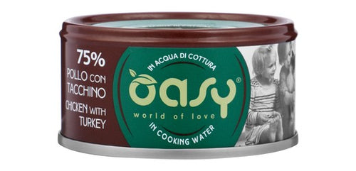 Oasy Wet Cat Food in Cooking Water – 75% - Chicken &Turkey