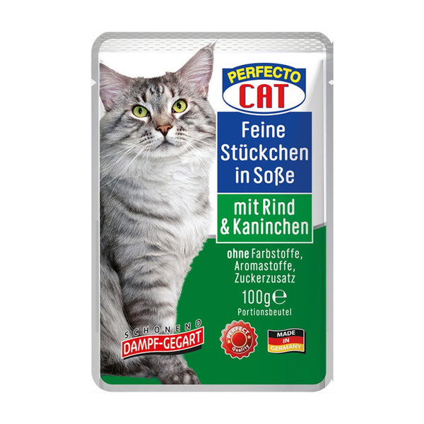 Perfecto Cat Fine Chunks in Sauce – 100g - Rabbit