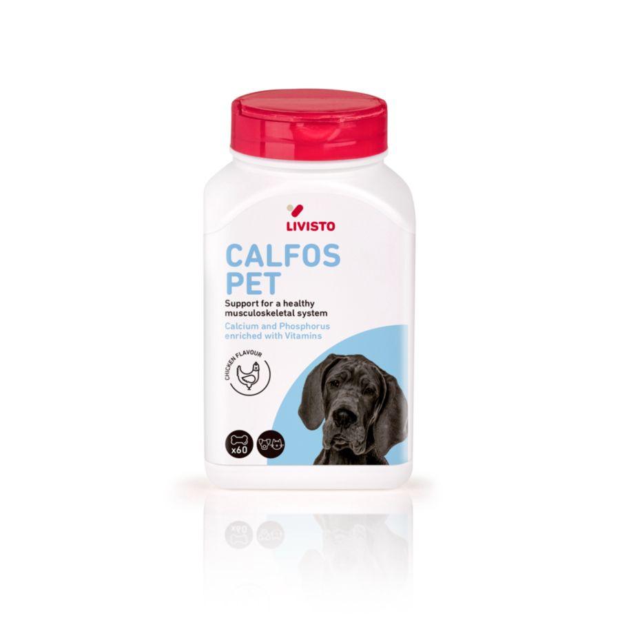 LIVISTO Calfos Pet Calcium & Phosphorus Supplement – 60 Tablets, Chicken Flavored